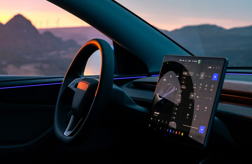 Grok AI-assistent i Tesla — berøringsskjerm med AI-grensesnitt