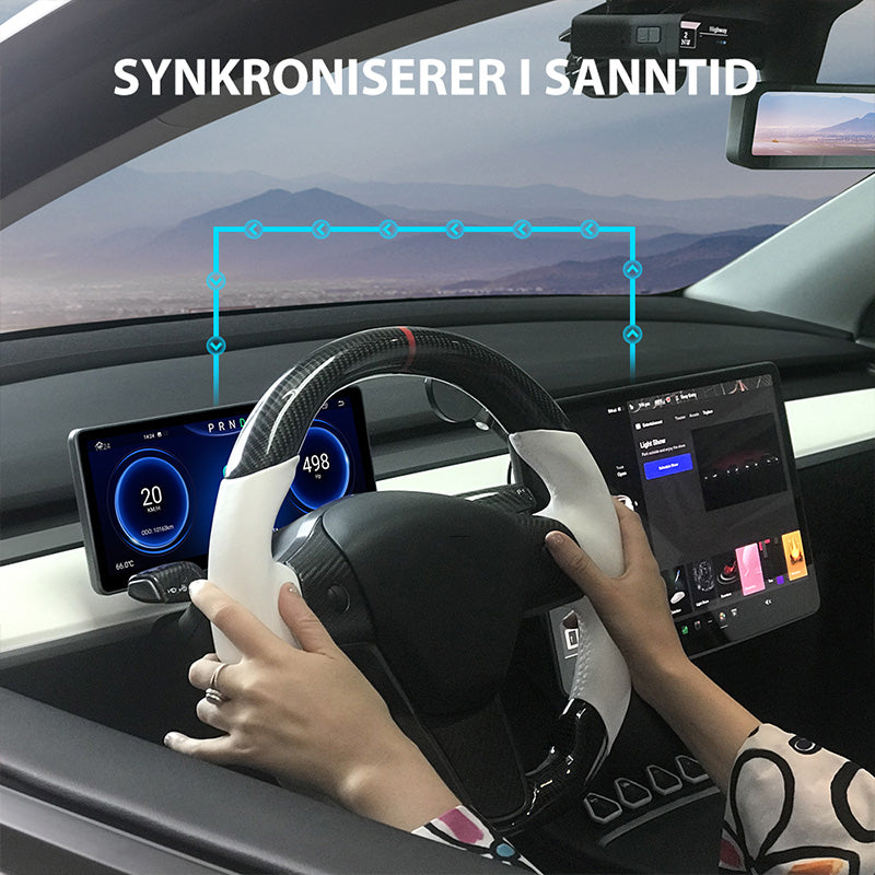 Hans-näyttely 10,25" Dashboard 4G Android -näyttö – malli 3 2016-2022 / malli Y 2021-2024