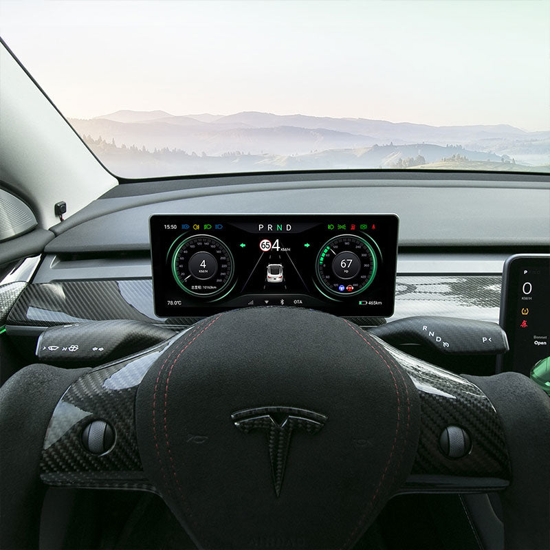 Hansshow 10,25" Dashbord 4G Android skjerm - Model 3 2016-2022/Model Y 2021-2024
