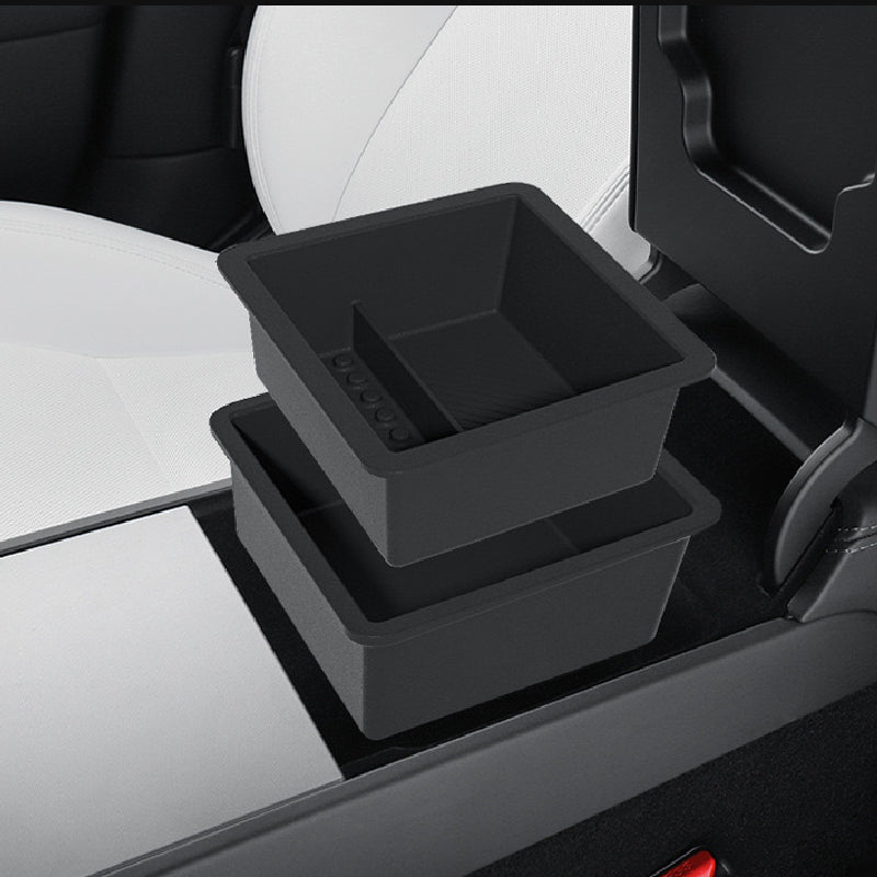 Oppbevaringsboks under armlenet 2-lags - Model 3 2024+/Model Y 2025+