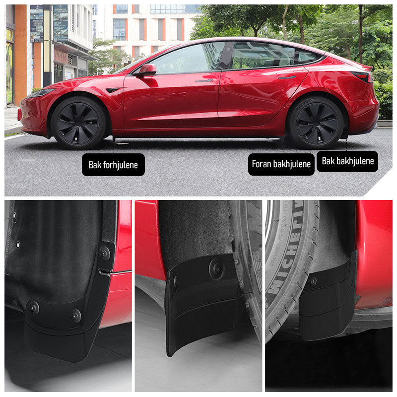 Skvettlapper for Model 3 (2024+) - 6 deler