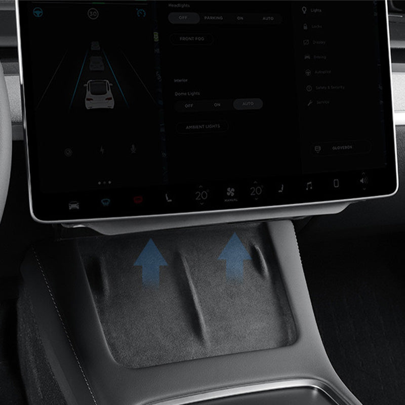 Skjult oppbevaring under skjerm - Model Y 2021-2024