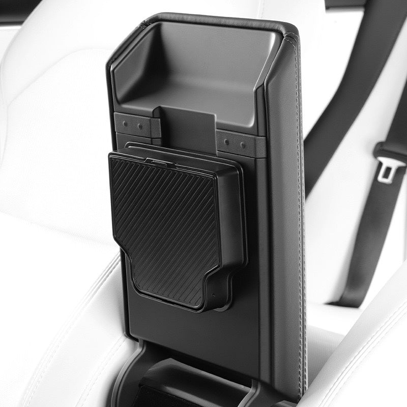 Skjult oppbevaring under armlenet for Model Y 2025+
