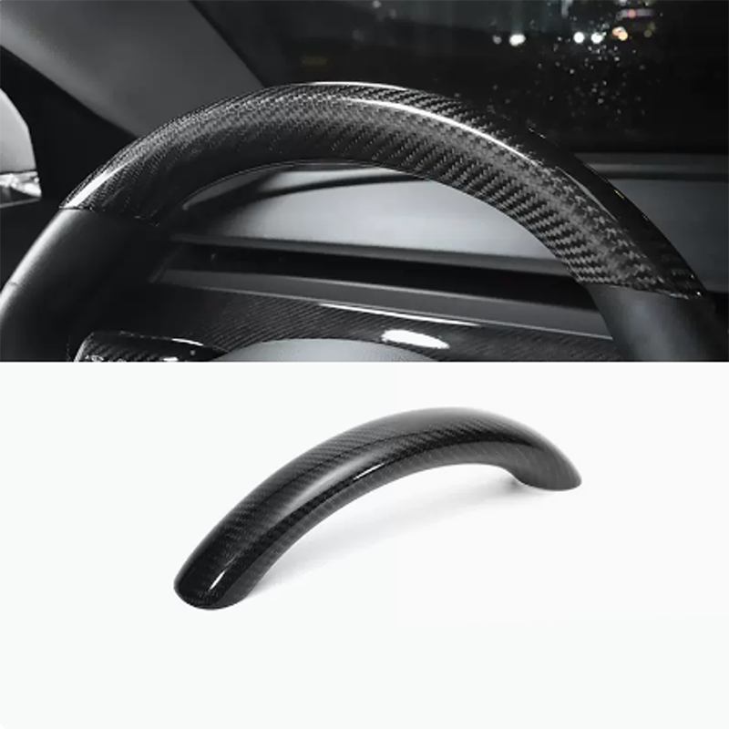 Ekte karbonfiber - Toppcap til ratt for Model 3 2020-2023/Model Y 2021-2024