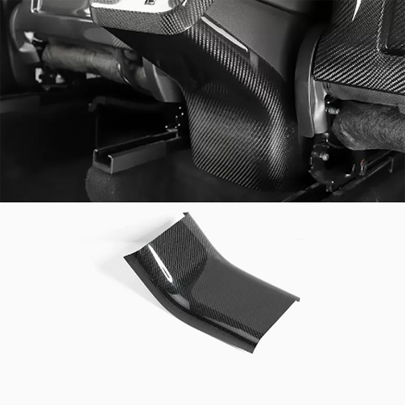 Ekte karbonfiber - Deksel til midtkonsoll bakside - Model 3 2020-2023/Model Y 2021-2024