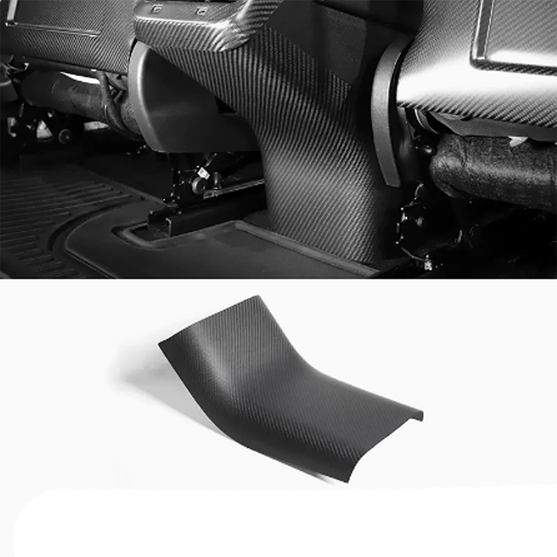 Ekte karbonfiber - Deksel til midtkonsoll bakside - Model 3 2020-2023/Model Y 2021-2024
