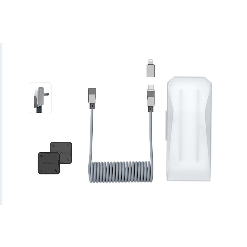 Cyber 100W USB-C vinklet ladekabel med magnetholdere