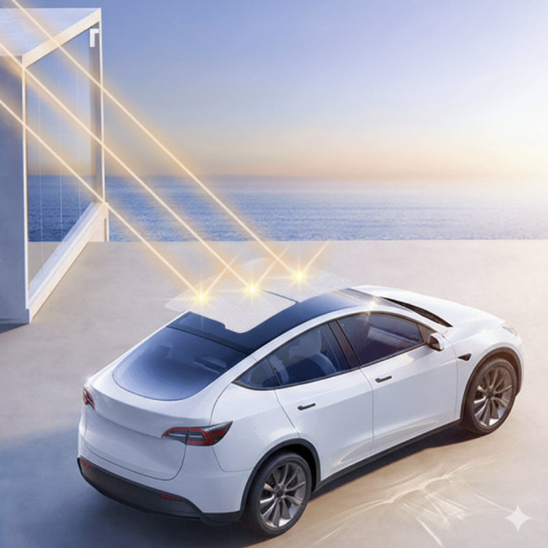 Solskjerming til tak i grå farge for Model 3 2024+