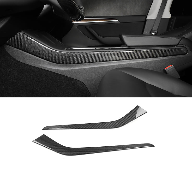 Ekte karbonfiber - Deksler til midtkonsoll sider for Model 3 2020-2023/Model Y 2021-2024