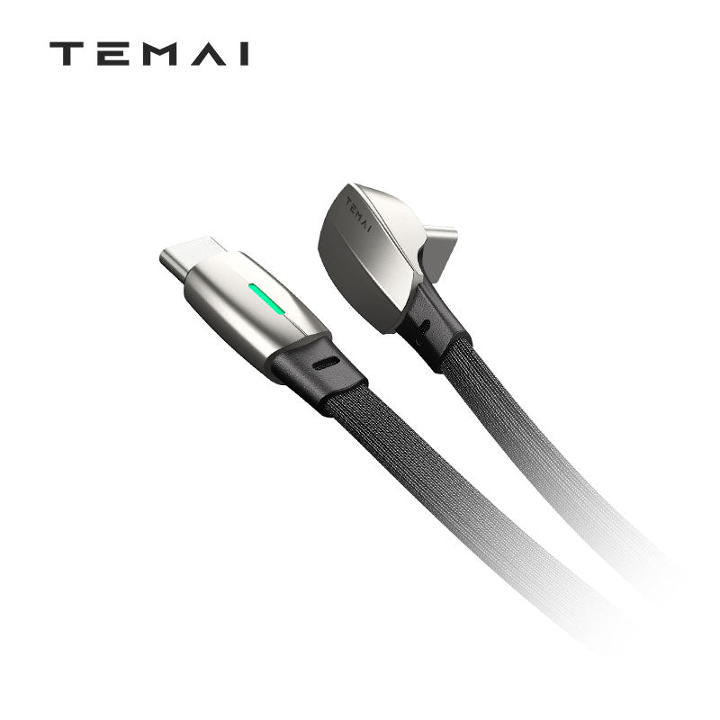 Temai USB-C til USB-C vinklet ladekabel