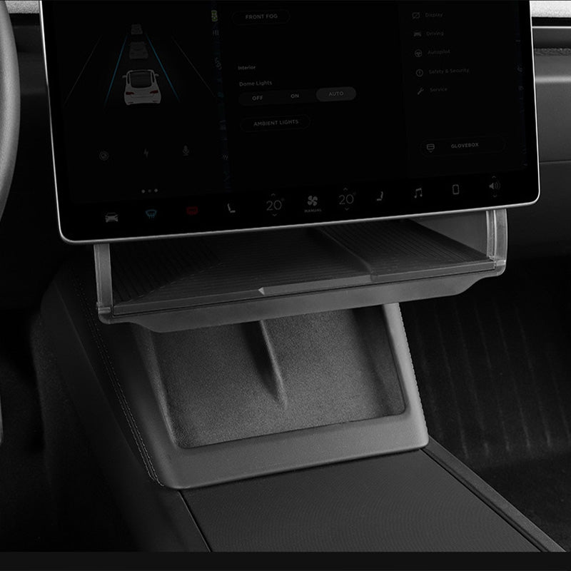 Skjult oppbevaring under skjerm - Model 3 2024+