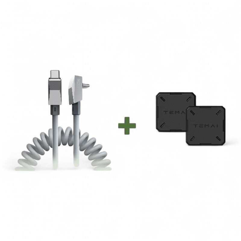 Cyber 100W USB-C vinklet ladekabel med magnetholdere