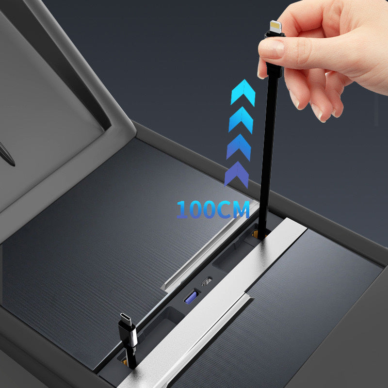 Dockingstasjon med ladekabler 2x USB-C - Model 3 2024+/Model Y 2025+