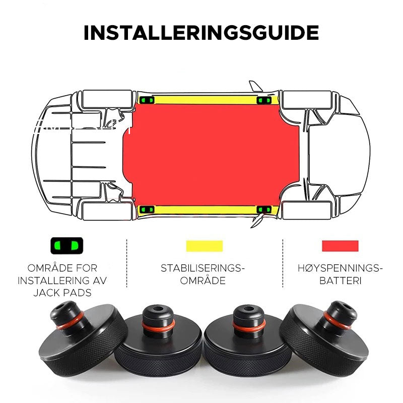 JP Jack pads 4 stk - Tesla Model S/X/3/Y